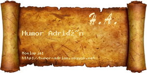 Humor Adrián névjegykártya